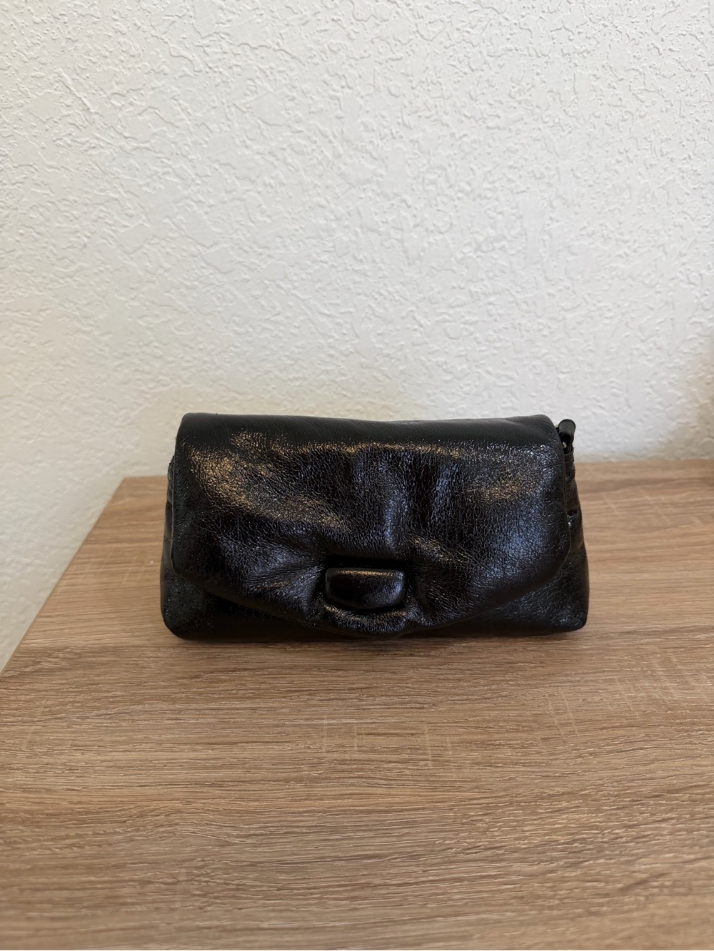 Zara Black Leather Women's Clutch Bag